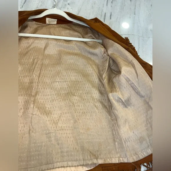 Vintage 60’s Brown Suede Western Fringe Jacket Sylvia Women Sz L Boho Hippie - Picture 6 of 16